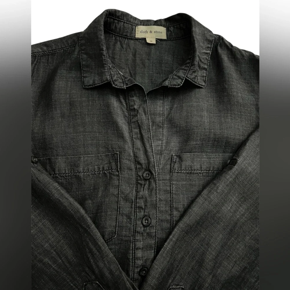 Cloth & Stone Charcoal Black Pull Over Shirt, Size M - Picture 1 of 15